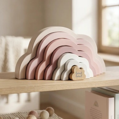 Nuvola Arcobaleno Impilabile Legno Certificato - Gioco montessoriano