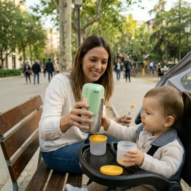 Portabottiglie e contenitore termico per alimenti Chicco