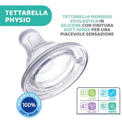 Confezione da 2 Tettarelle Physio in silicone Chicco