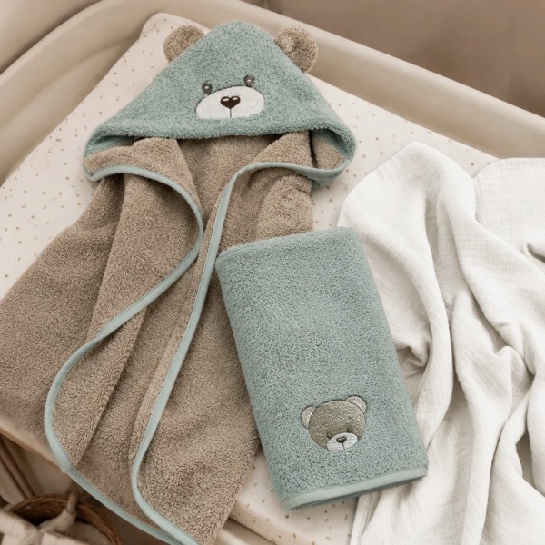Mini Coccole Box Teddy Coccolissimi | Set Bagnetto Neonato in Cotone