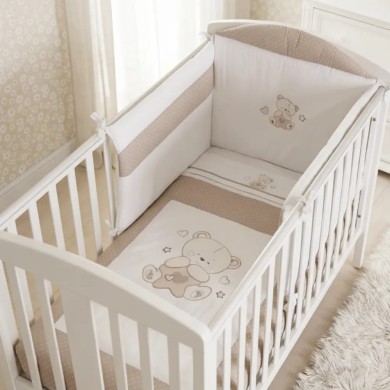 Paracolpi + Piumino sfoderabile + Set lenzuola 3pz per Lettino Timmy