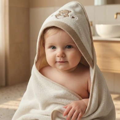 Accappatoio triangolo Orso Cuore