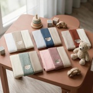 Tris di Mussole Teddy Coccolissimi | Set 3 Mussole Neonato 100% Cotone