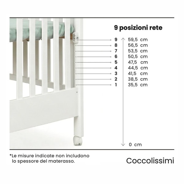 Culla Evolutiva Dreamy Coccolissimi: da 0 ai 4 anni in 5 funzioni